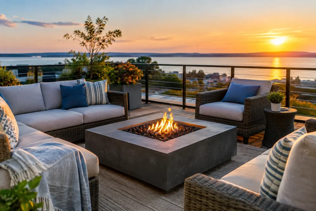 Rooftop Deck Vacation Rental With Fire Pit